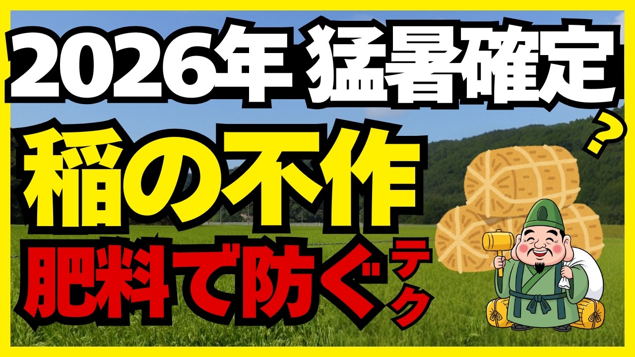 【警告】2026年猛暑で収入激減？ 米の品質低下は「ケイ酸・カリ・アミノ酸」でこう防ぐ！