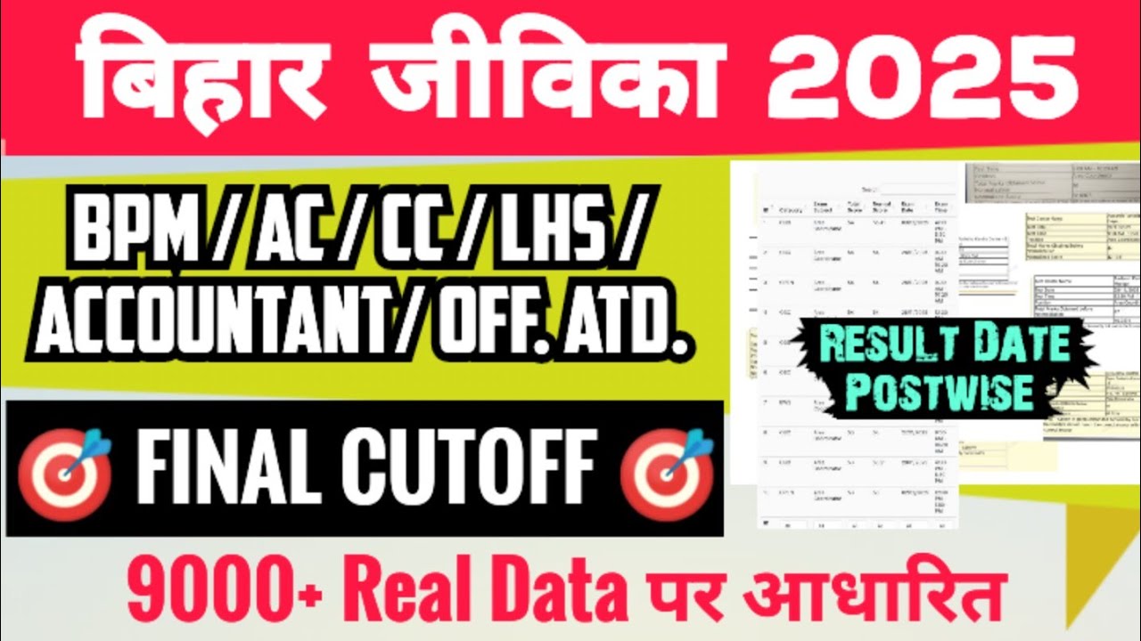 BIHAR JEEVIKA 📢 FINAL RESULT ☑️ All Post Rankwise Merit List 🎯 Break Cutoff Record 🔴!!️#biharjeevika