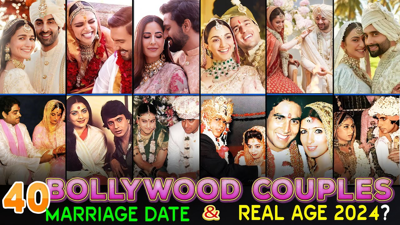 40 Bollywood Coupels Marriage Date and Real AGE 2024 | Indian Actors Couples Shocking Transformation