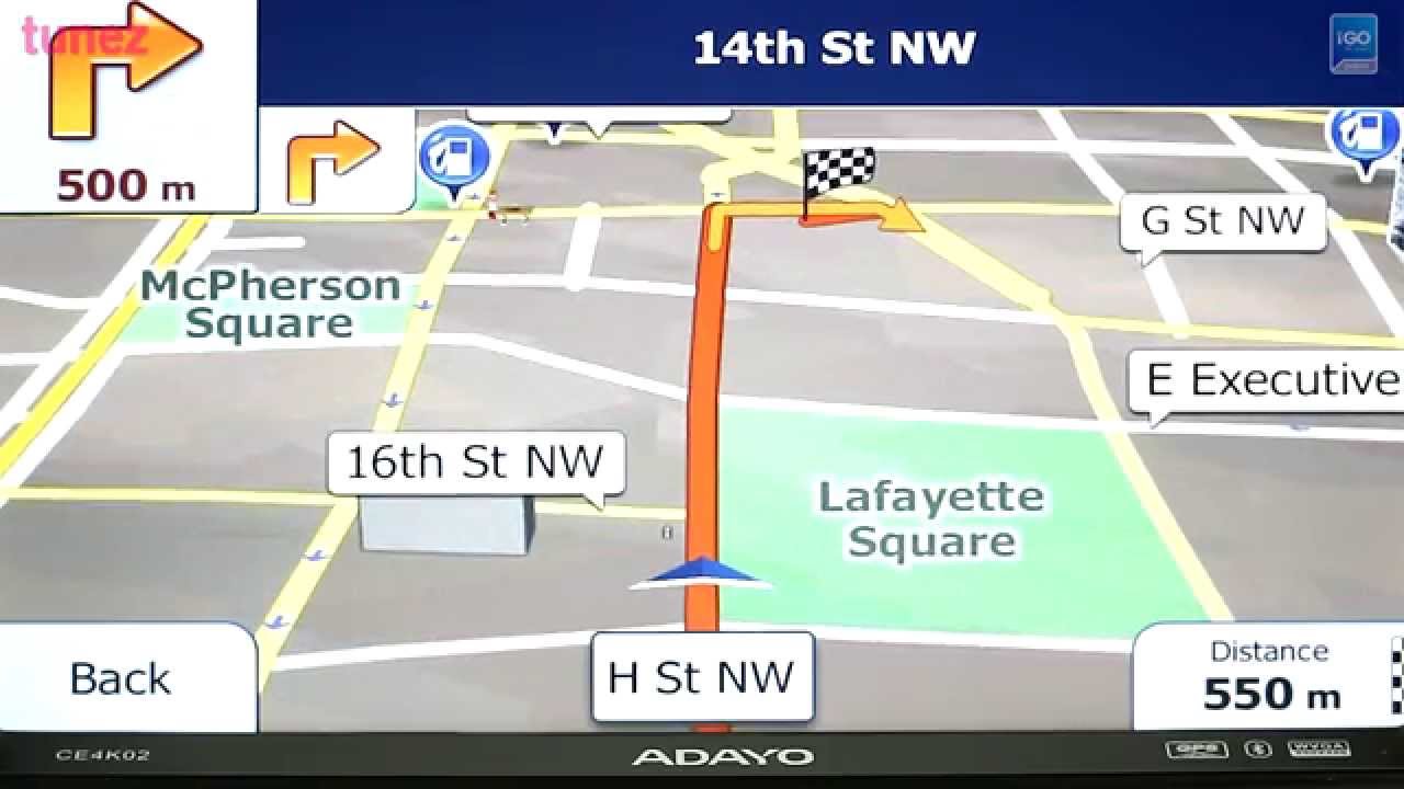 North America (USA & Canada) iGO Primo GPS software with TomTom map operating on Tunez double-DIN