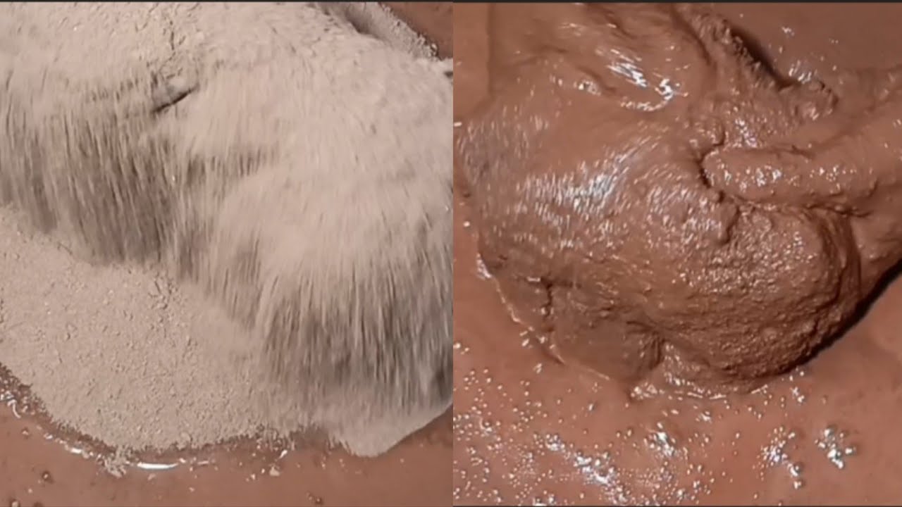 Grainy Dusty Red♥️Sand Pouring into 💦 & Mixing/Playing ASMR #1248