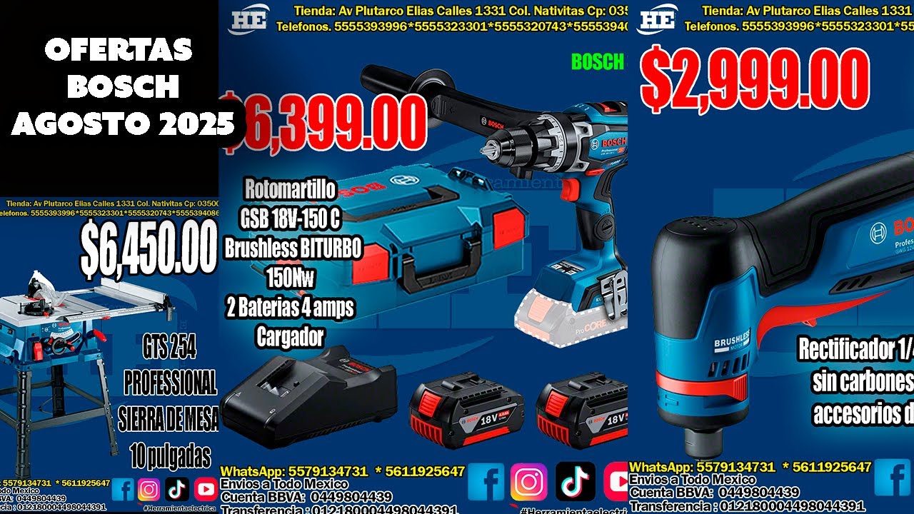 Ofertas BOSCH Agosto 2025 en Herramienta Electrica
