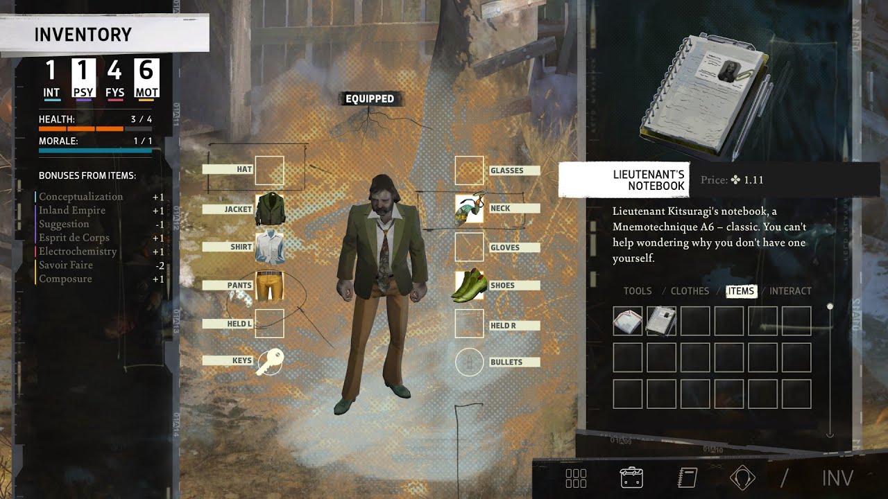 Disco Elysium - Reading Kim's Notes