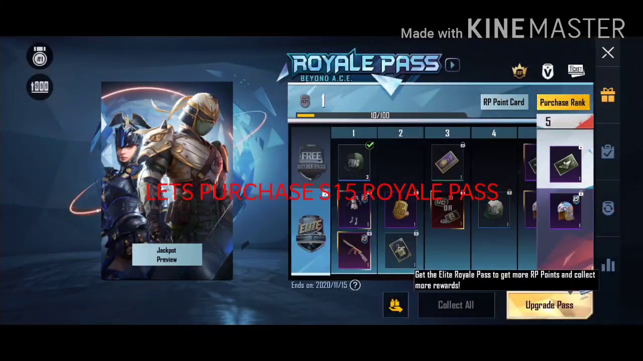 I bought S-15 ROYAL PASS.