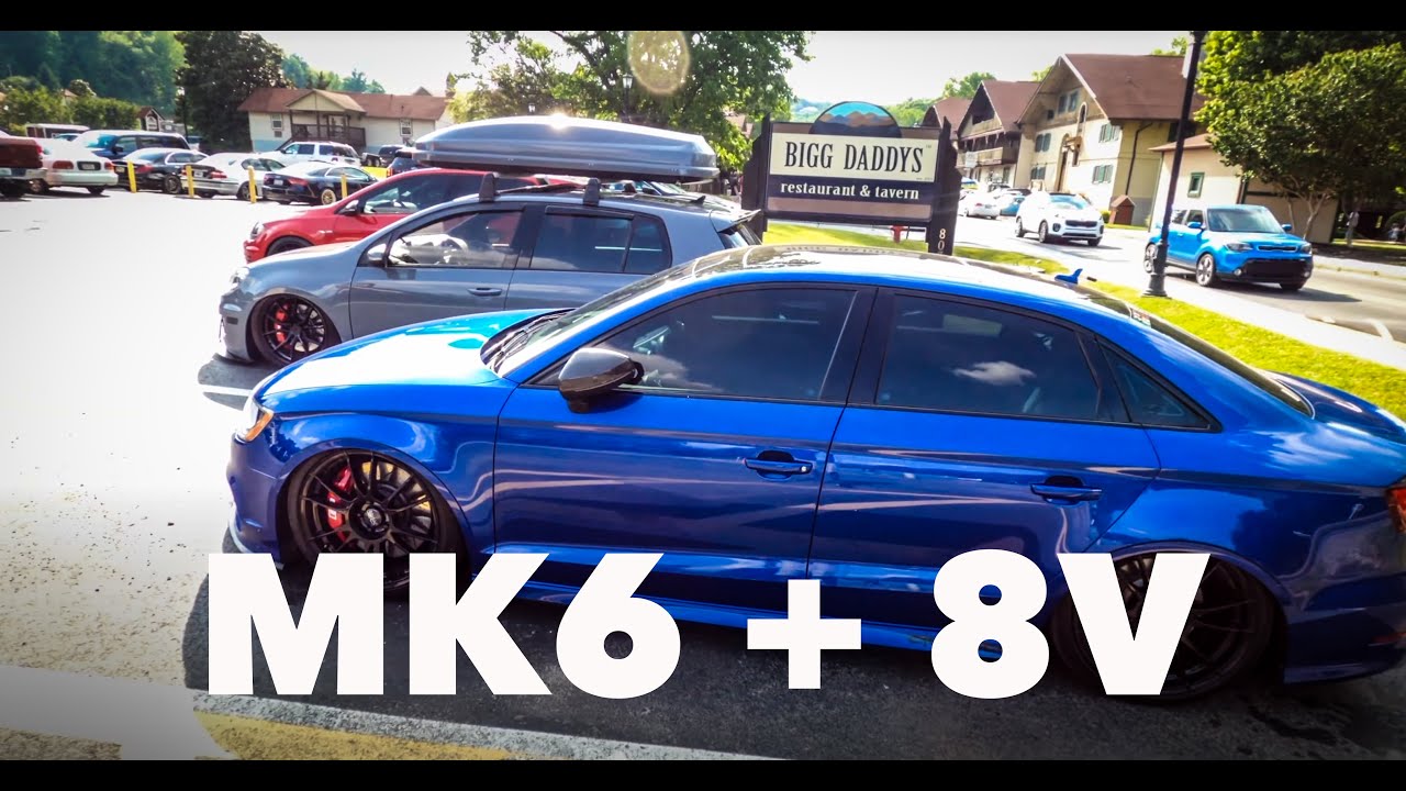 Sepang Blue (Audi Exclusive) Audi S3 8V + Nardo Grey Mk6 VW GTI | Bagged