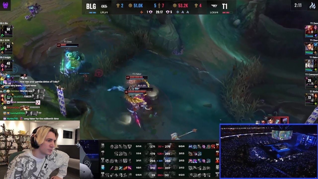 xQc reacts to Faker saving T1 in Game 5
