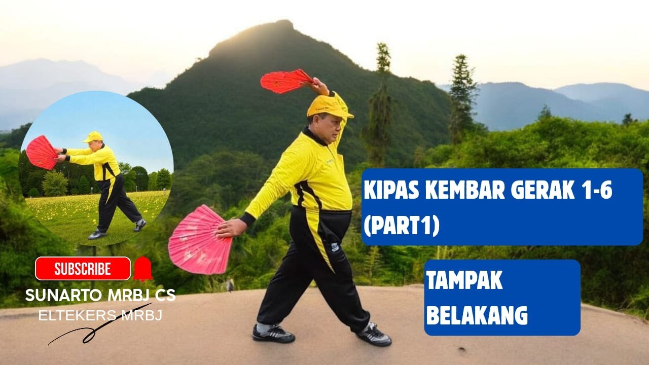 LING TIEN KUNG - BELAJAR KIPAS KEMBAR GERAK 1 - 6 TAMPAK BELAKANG