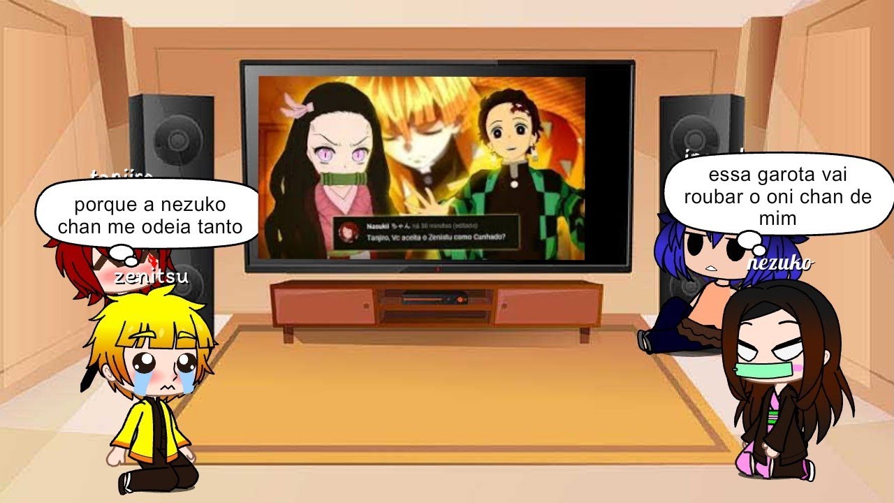 Time Tanjiro reagindo a Tanjiro e Nezuko respondem perguntas(@Lanzinho )