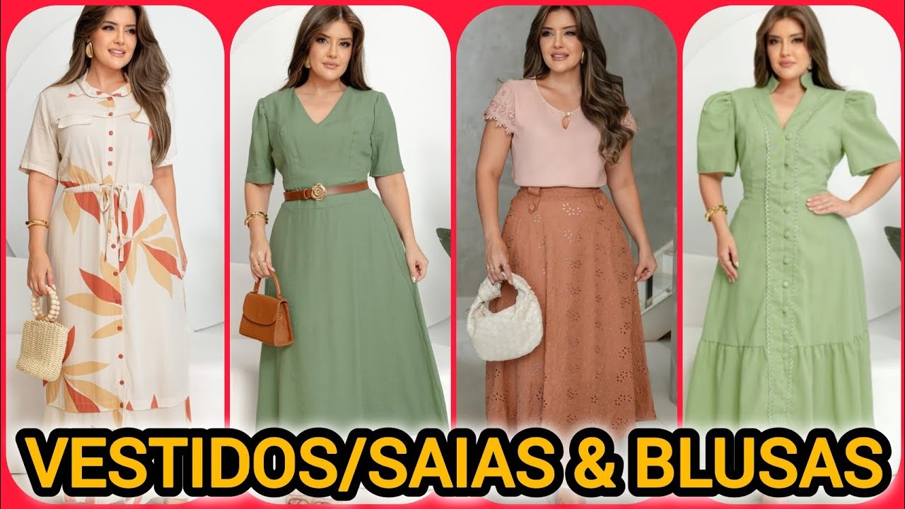 VESTIDOS/SAIAS&BLUSAS 🇧🇷 NO ATACADO ✅ PROVADOR FASHION COM LARY VALZACCHI 🌹✨#vestidos #modamodesta 