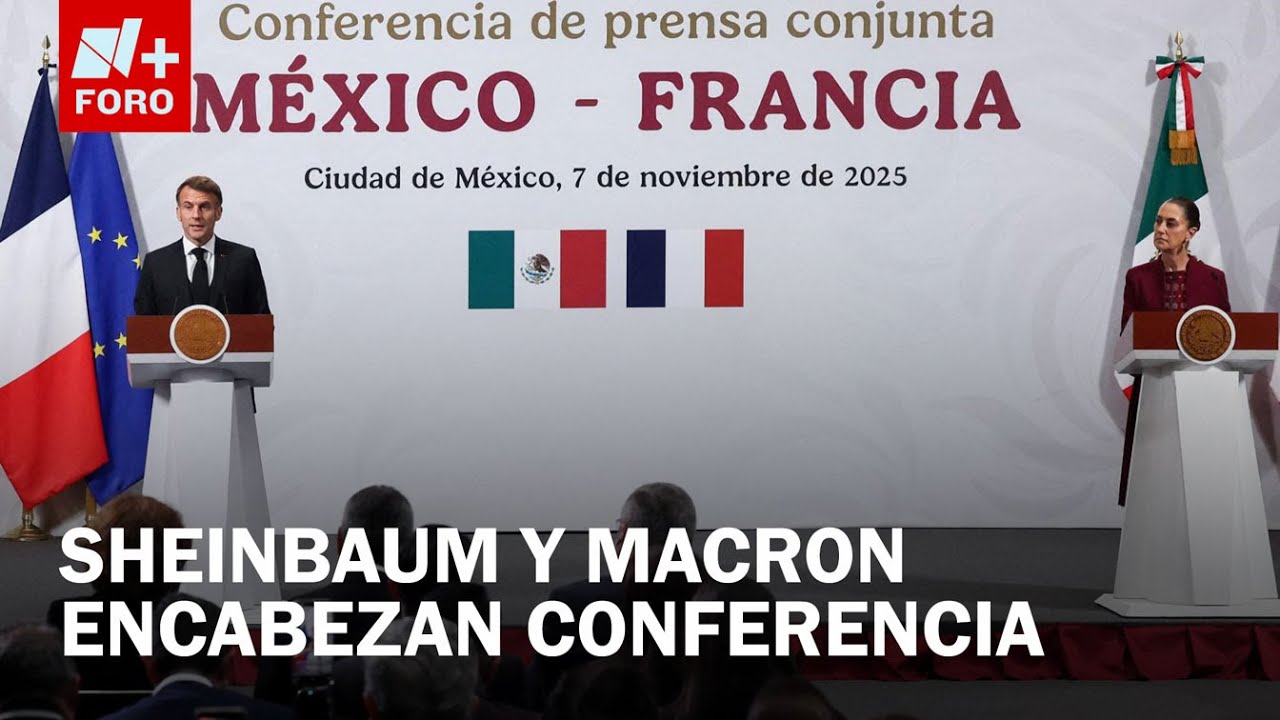 Conferencia de Sheinbaum y Macron en Palacio Nacional - Las Noticias