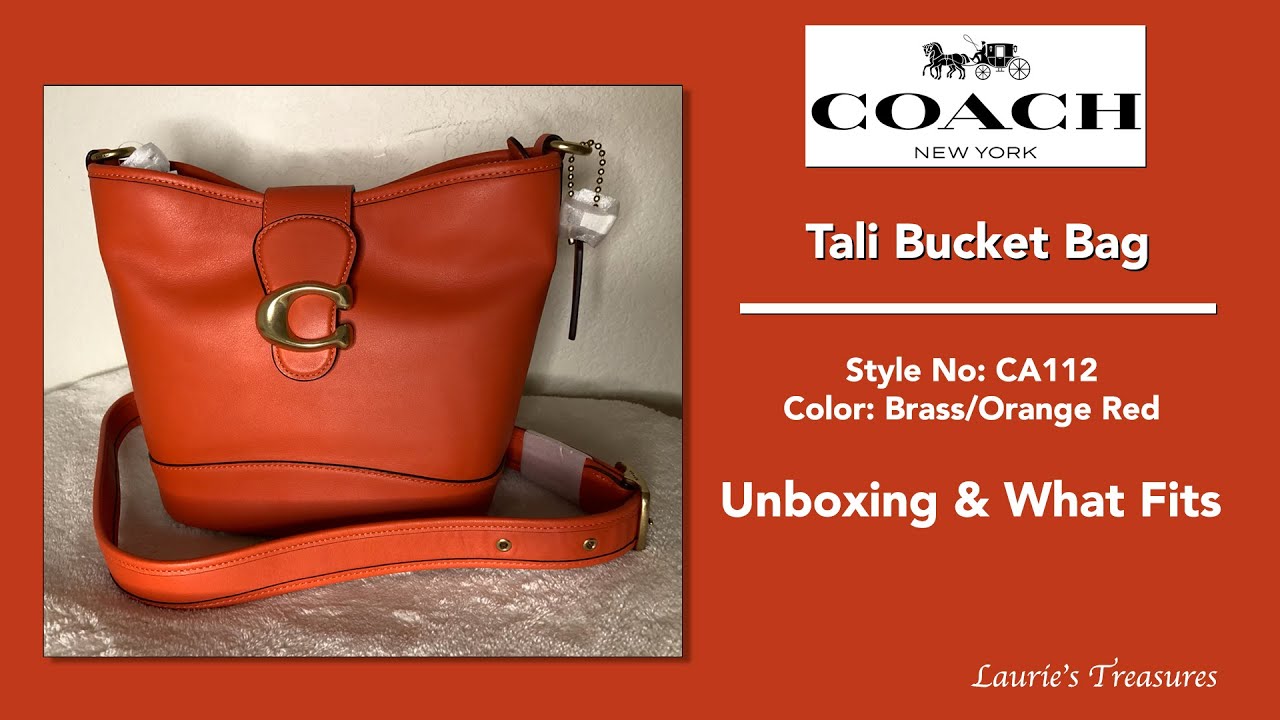 Coach Tali Bucket Bag in Red Orange - Unboxing and What Fits!