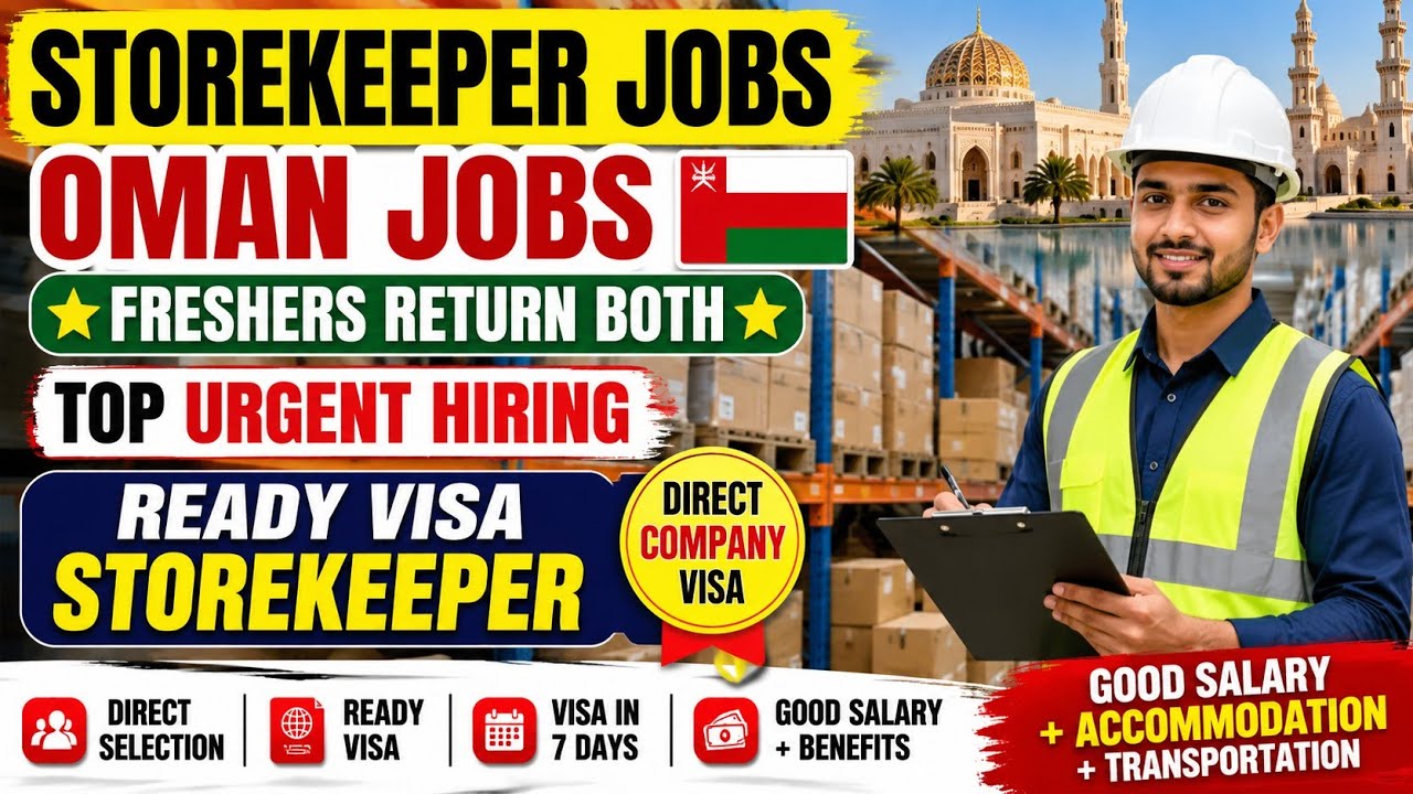 Storekeeper jobs in Oman 🇴🇲 | Freshers Return Both | Top Urgent Hiring | Storekeeper Job Apply Now 