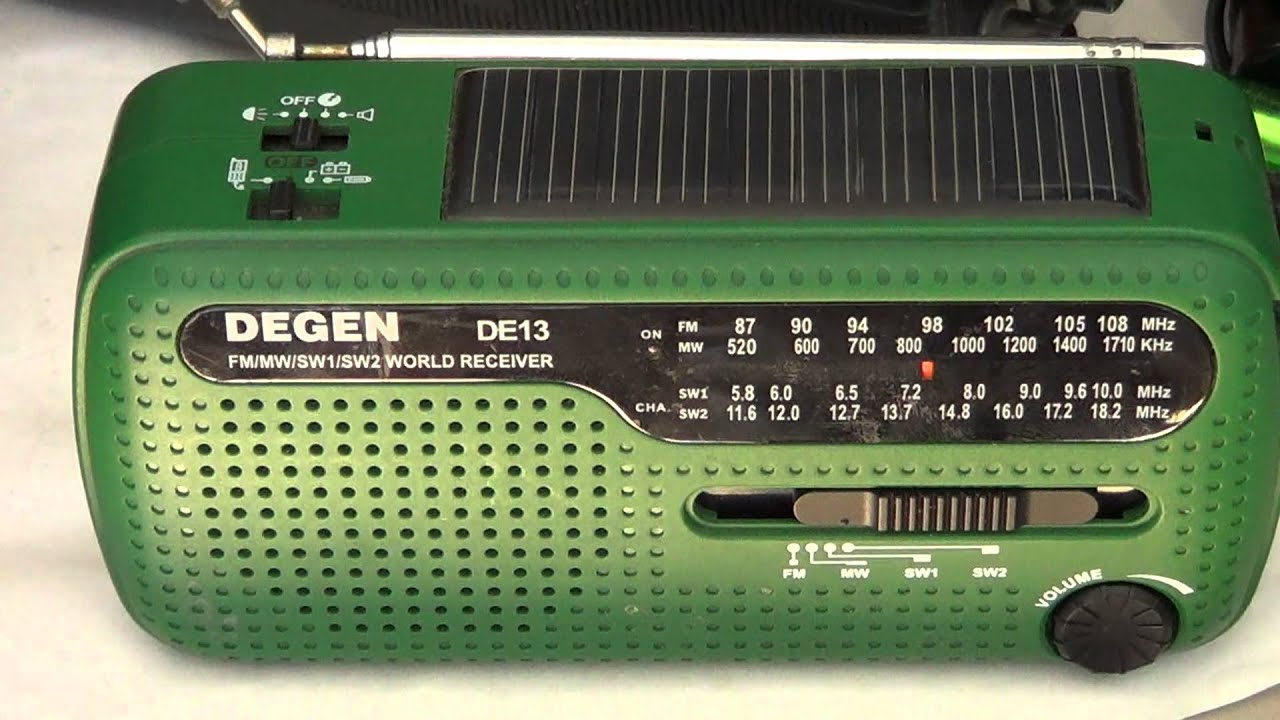 Degen DE 13 solar crank radio review