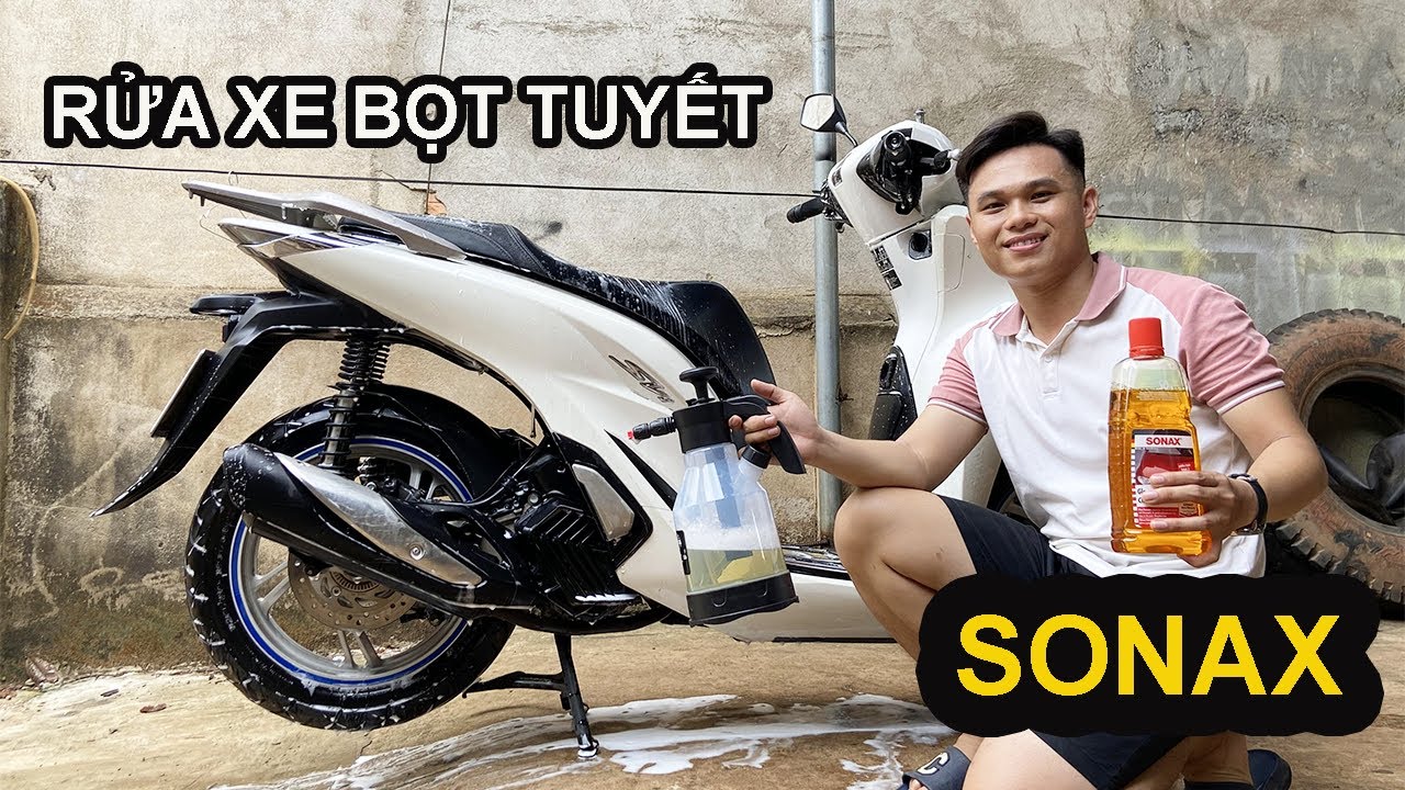 Thử Rửa SH150i Bằng Bình Tạo Bọt Tuyết cầm tay với nước rửa xe SONAX | NguyenNguyen_F1