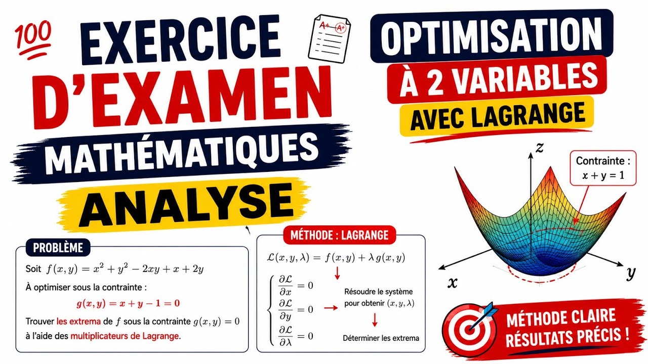 Optimisation d'une fonction à deux variables avec Lagrange et développement limités