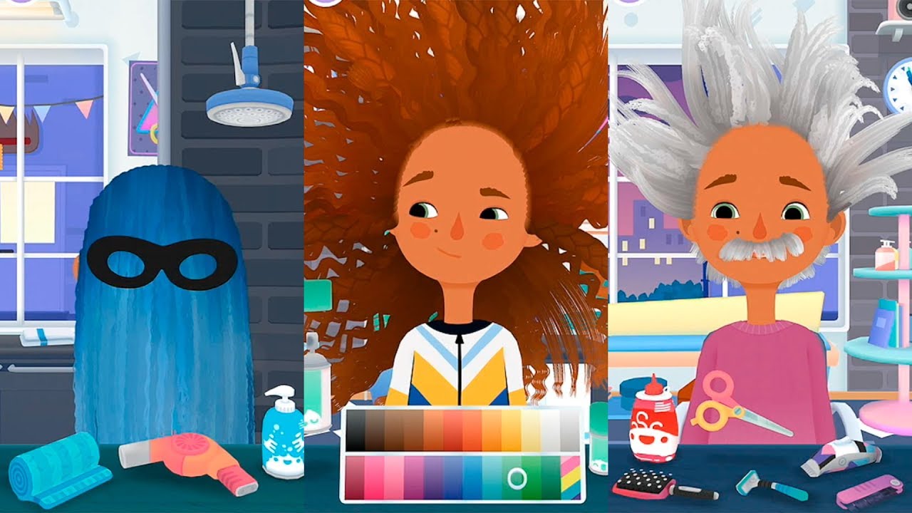 Смешные прически для девочек в игре про прически Toca Hair Salon 3