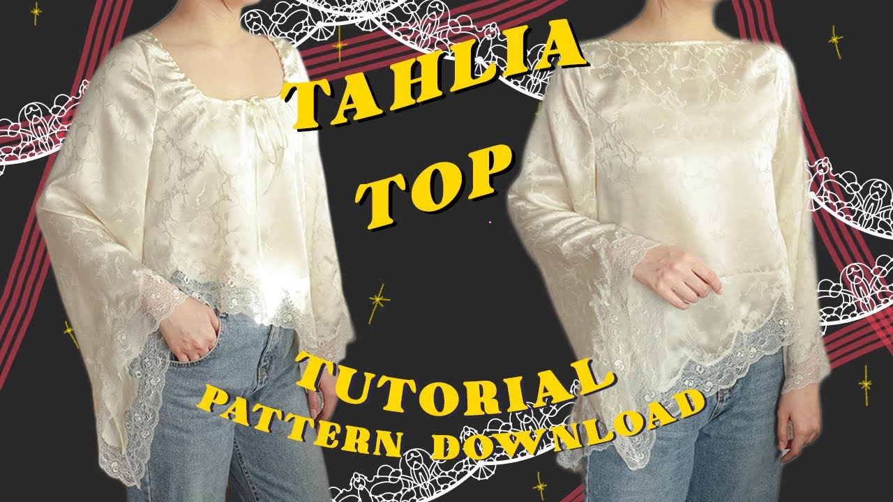 Sewing the Beautiful Tahlia Top – Full Step-by-Step (Reversible, Angel Sleeves & Scalloped Lace Hem)