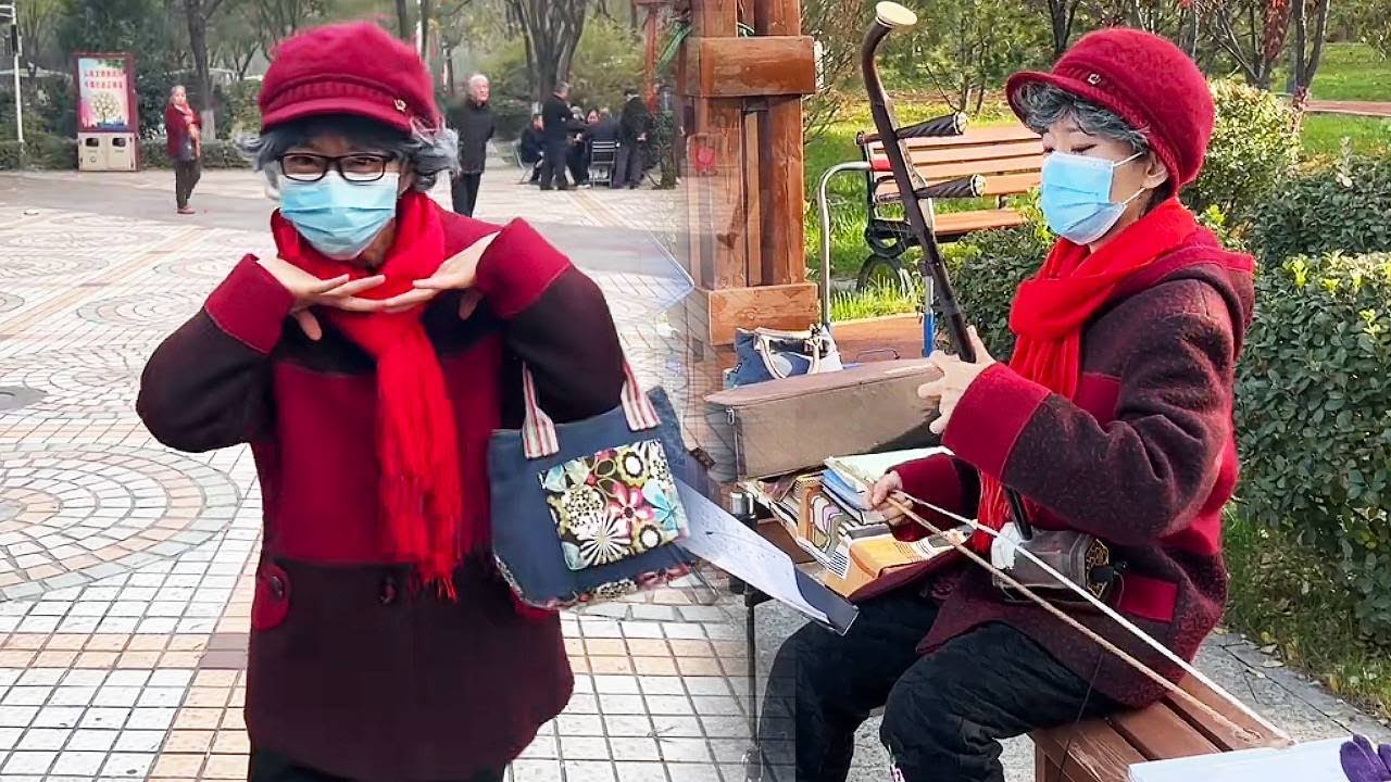 今日化身張老太到公園拉二胡，大媽們過足了隱，大爺卻驚掉了下巴 #二胡 #传统文化 #中国乐器