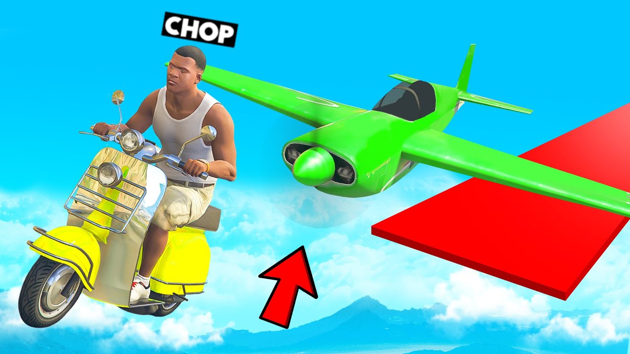 CHOP JUMPED OVER MY PLANE USING HIS SCOOTER GTA 5