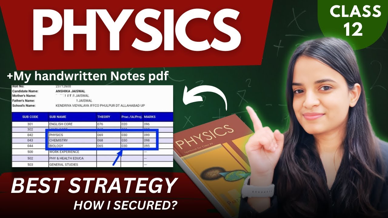 Score 70/70 in Physics🔥 Class12th Physics Strategy to Score 95% in Last 3Month✅best tips with Notes 