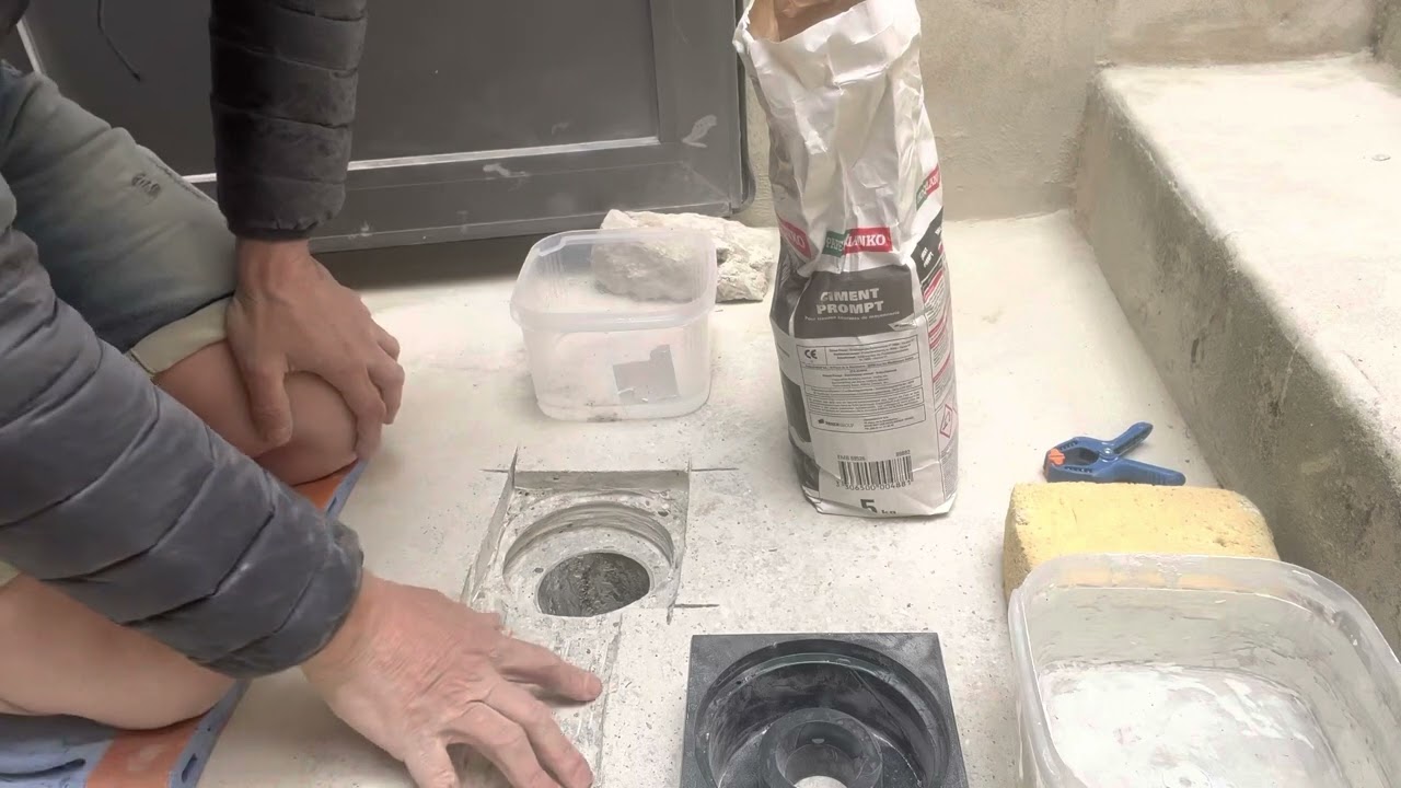 Sceller un siphon de cour avec forage diamanté