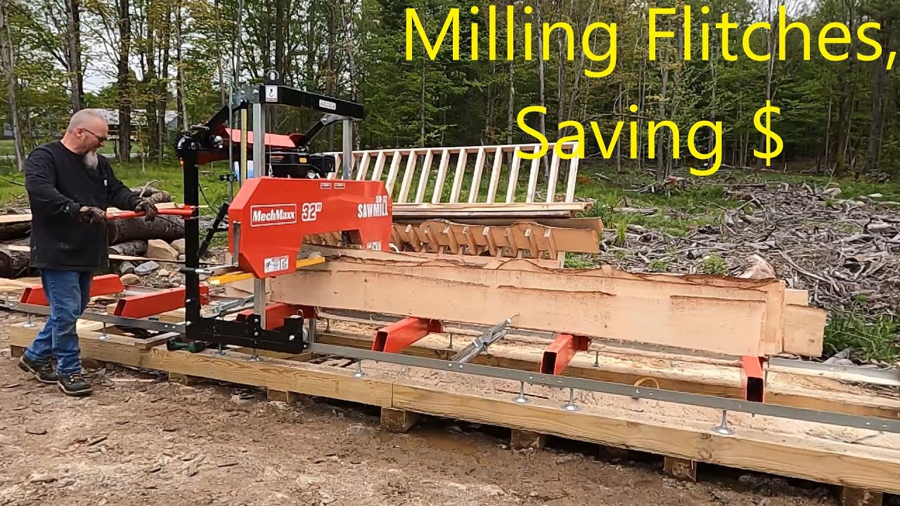 Turning This Pile of Flitches into Lumber for Our Off Grid Cabin!