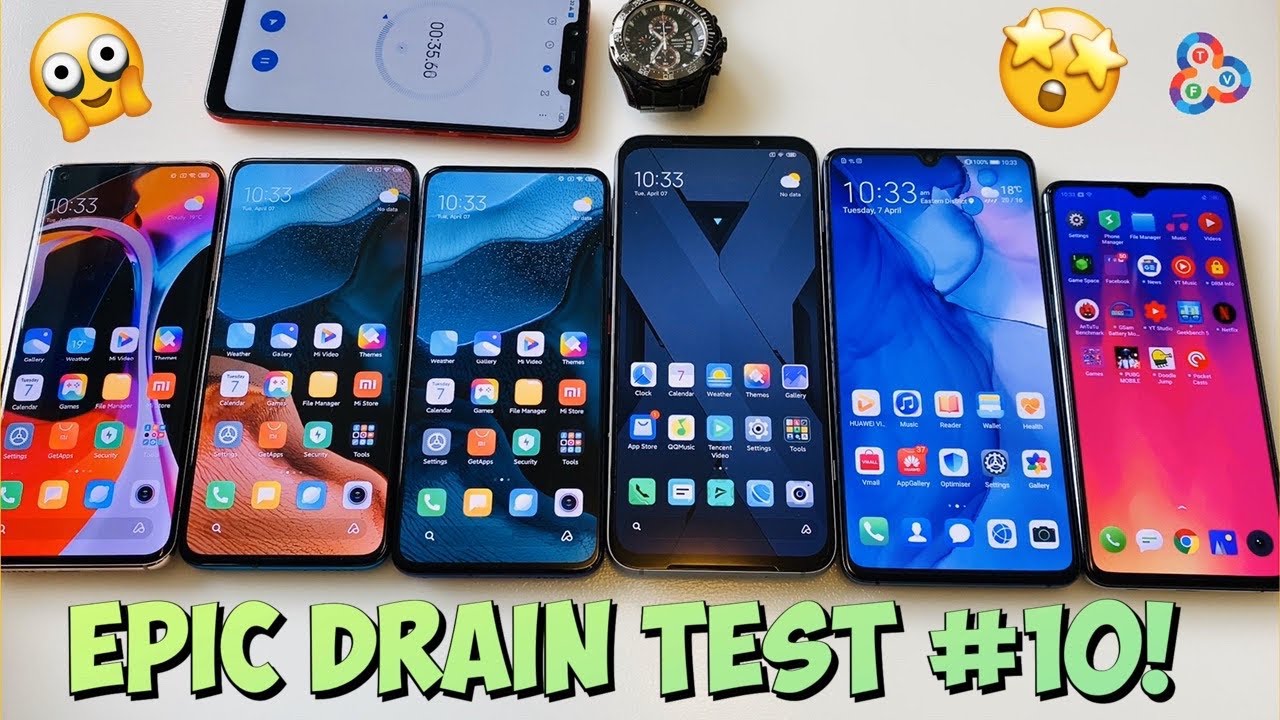 Mi 10 Pro v Redmi K30 Pro v K30 Pro Zoom v Black Shark 3 Pro v Mate 20X 5G v X2 Pro - DRAIN TEST #10
