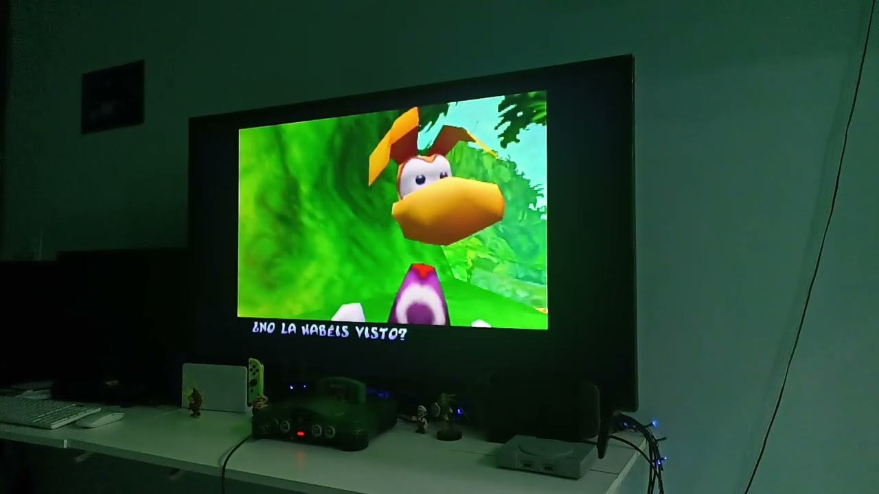 Nintendo 64 fica INCRÍVEL com cabo HDMi na TV 4K - Rayman 2 com Cartucho de Expansão