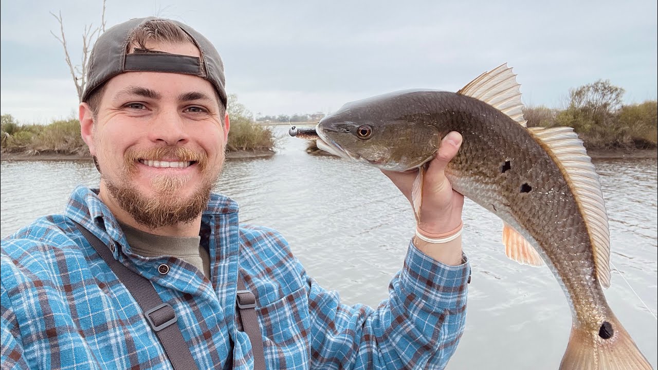 Catching Redfish in the Pointe Aux Chenes Marsh from a Jon Boat (Louisiana)