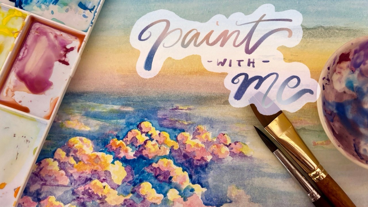 🍃real time paint with me w/ chill music