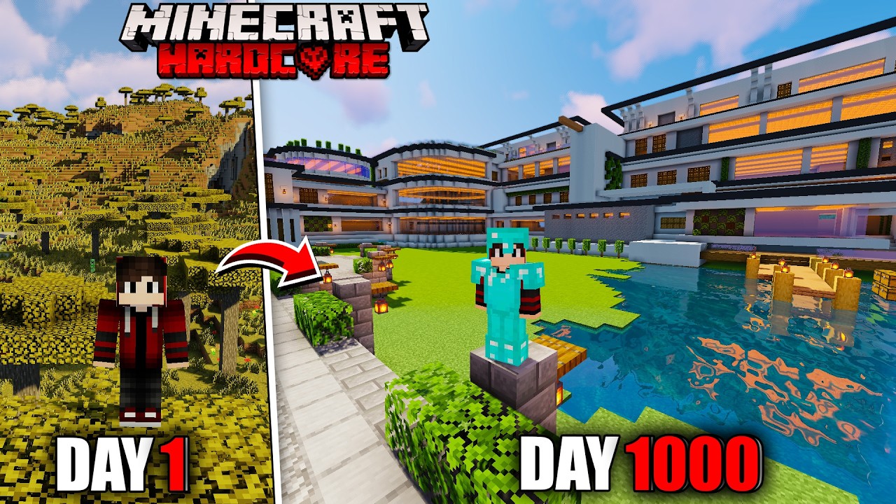 minecraft 1000 days | minecraft hardcore series in hindi