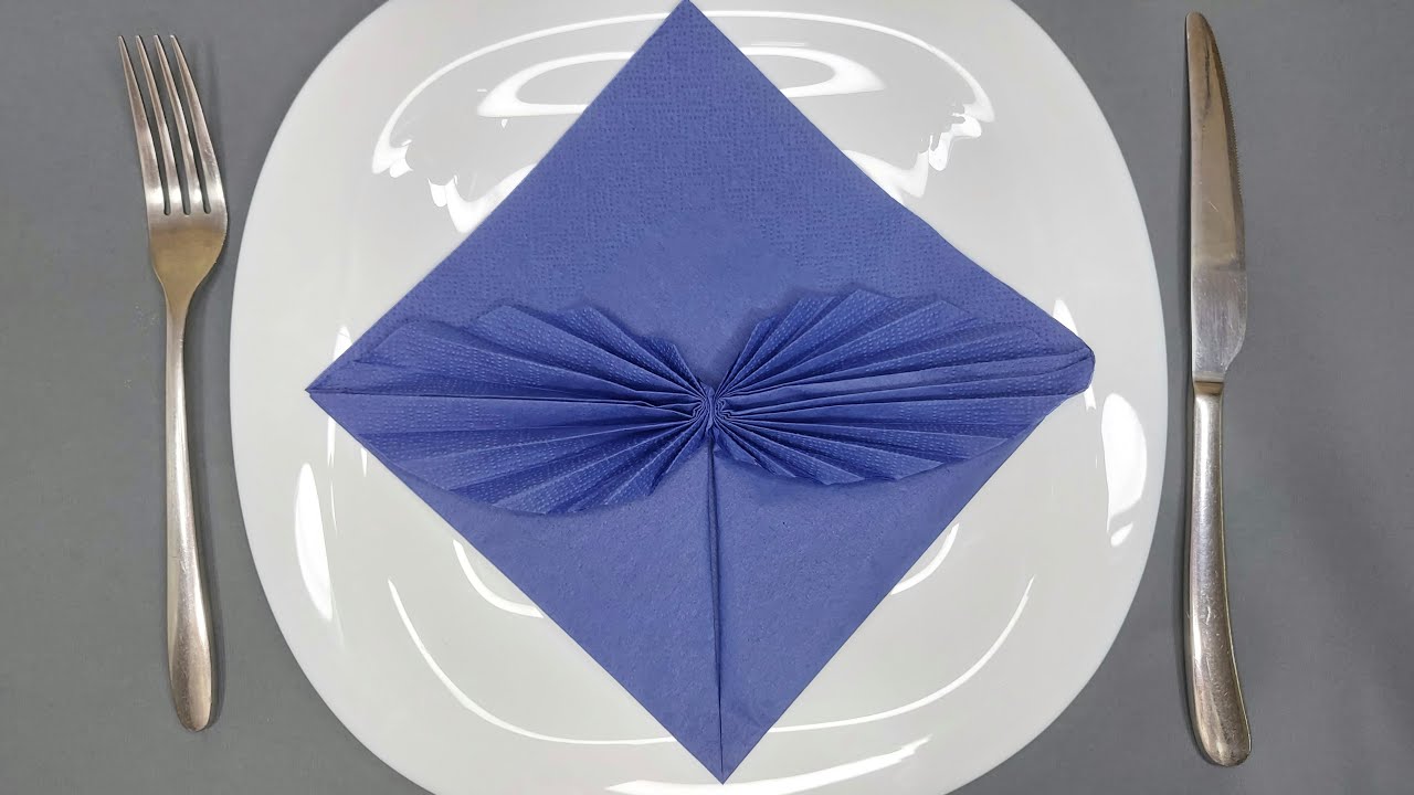 We folded paper napkin for table setting
