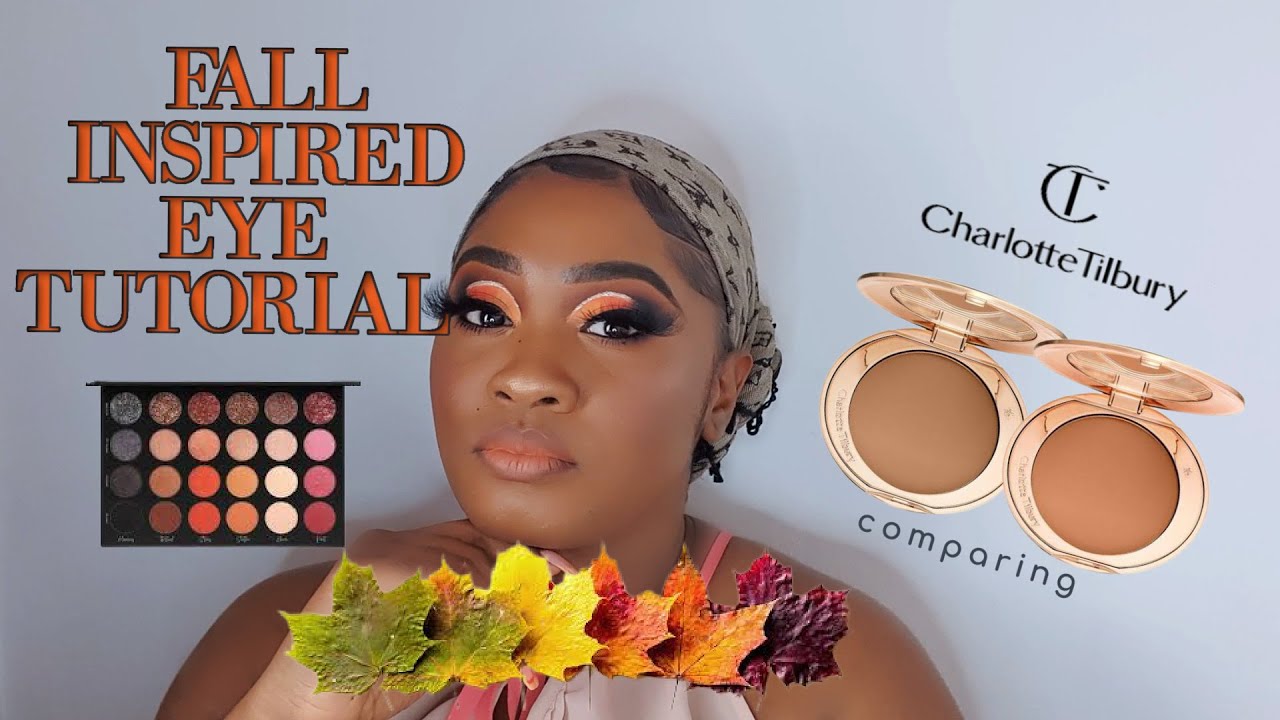 FALL INSPIRED EYE TUTORIAL || CHARLOTTE TILBURY AIRBRUSH FLAWLESS FINISH POWDER 4 & 3 COMPARISON.