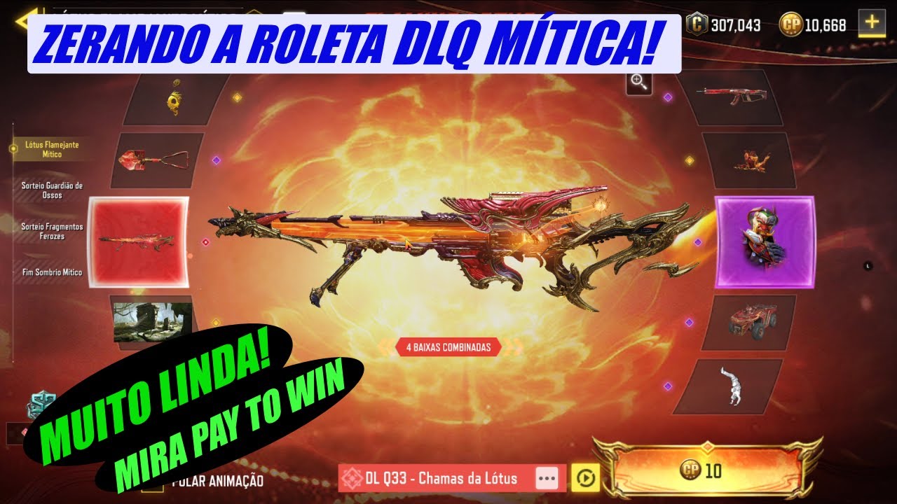 ZERANDO A ROLETA DLQ33 MÍTICA CHAMAS DA LÓTUS- LÓTUS FLAMEJANTE MÍTICO COD MOBILE #callofdutymobile