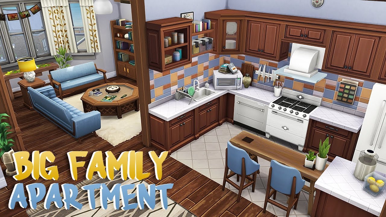 BIG FAMILY APARTMENT 💕 | The Sims 4 | Apartment Renovation Speed Build