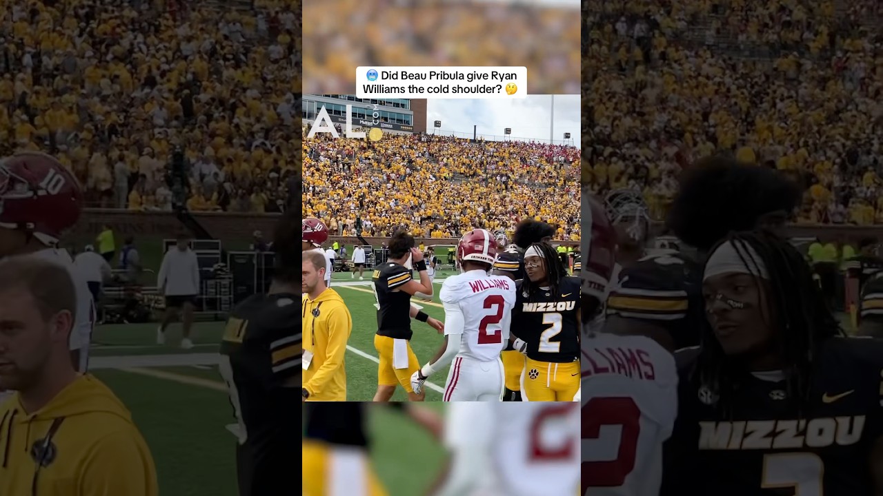 Did Missouri QB Beau Pribula give Alabama WR Ryan Williams a cold shoulder after Alabama&rsquo;s win?
