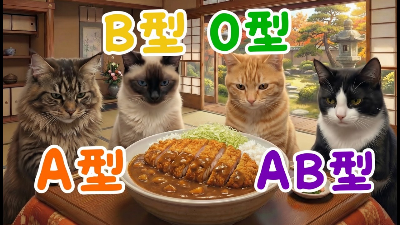 【血液型あるある】AI猫の本格カツカレー修行🐱🍛 サクサクのトンカツを作るつもりがキッチンが粉まみれの大騒動！？B型の隠し味に爆笑ｗ