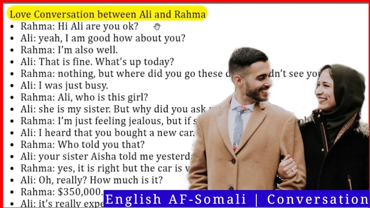 ku Baro English-ka AF-Somali || Conversation Jaceyl ah.