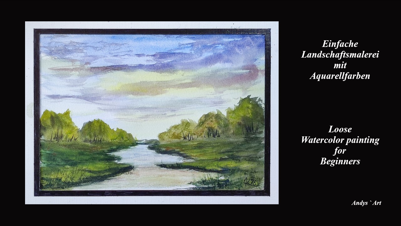 Das kleine Aquarell, Loose Watercolor painting , Landschaftsmalerei mit Aquarellfarben