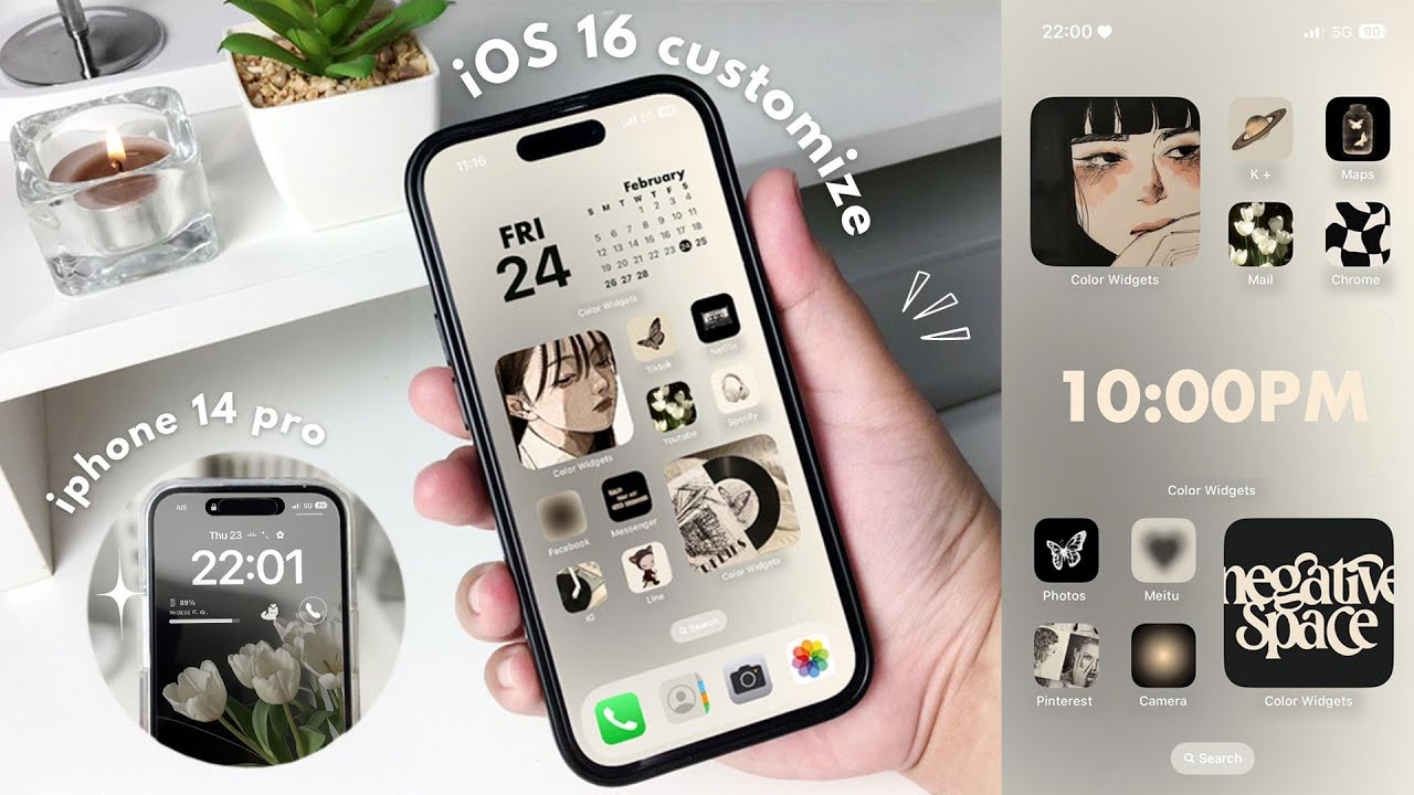 iOS16 aesthetic customization! 🖤 | custom lock screen, widgets, icons tutorial