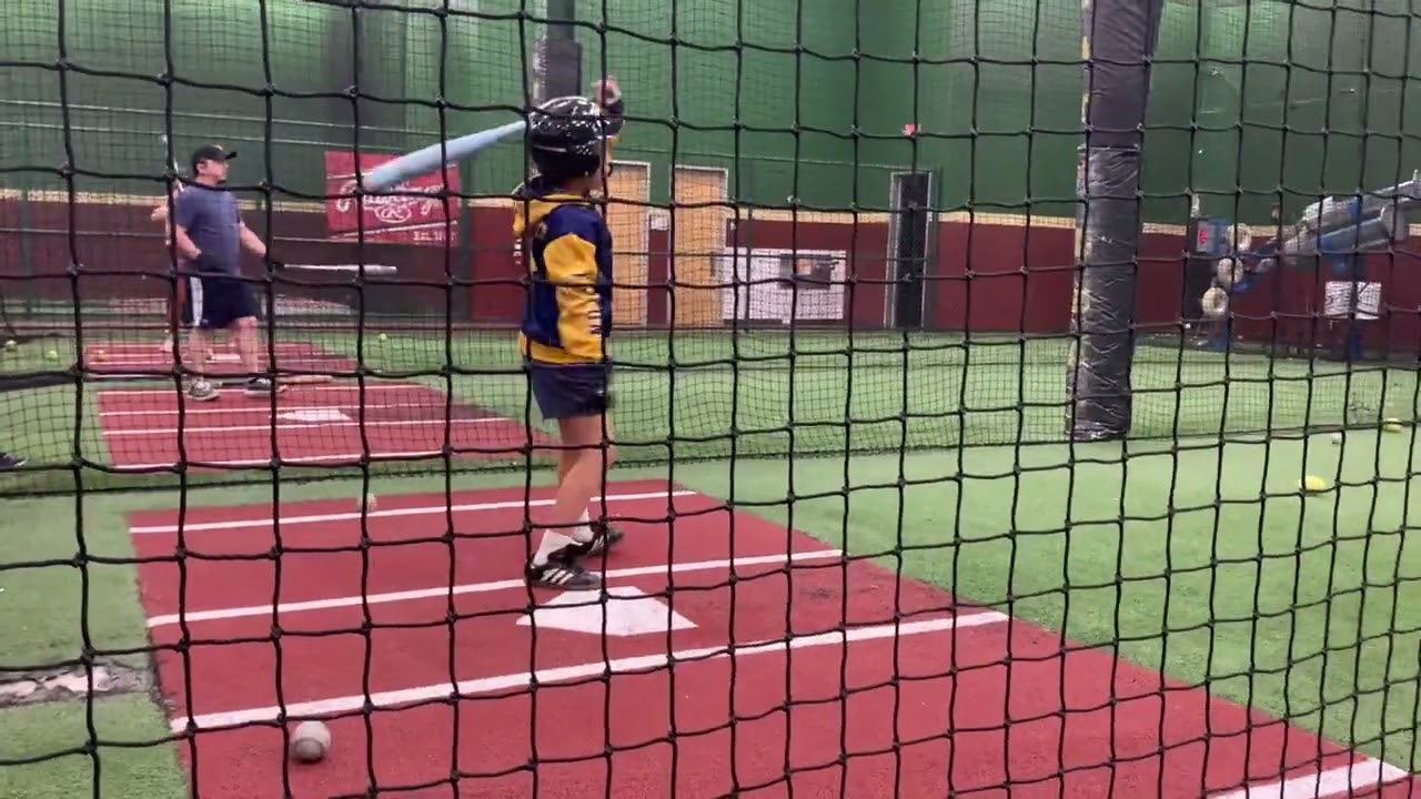 10 Year Old YS Does BP and Pitching Session at DBat 2026.01.22   HD 1080p