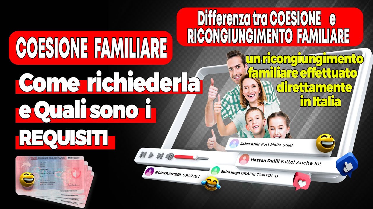 Coesione familiare cos&rsquo;&egrave; quale la differenza tra Ricongiungimento familiare