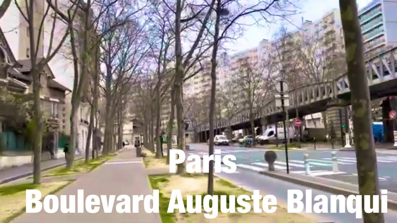 Paris city walks  Boulevard Auguste Blanqui   Paris, France 4K