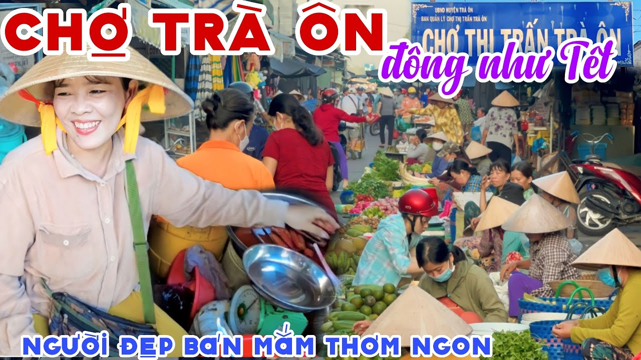 Đông Như Tết CHỢ TRÀ ÔN, VĨNH LONG Mùa Rắn Ngập Tràn - Gặp Người Đẹp Bán Mắm Quá Dễ Thương | KPVL