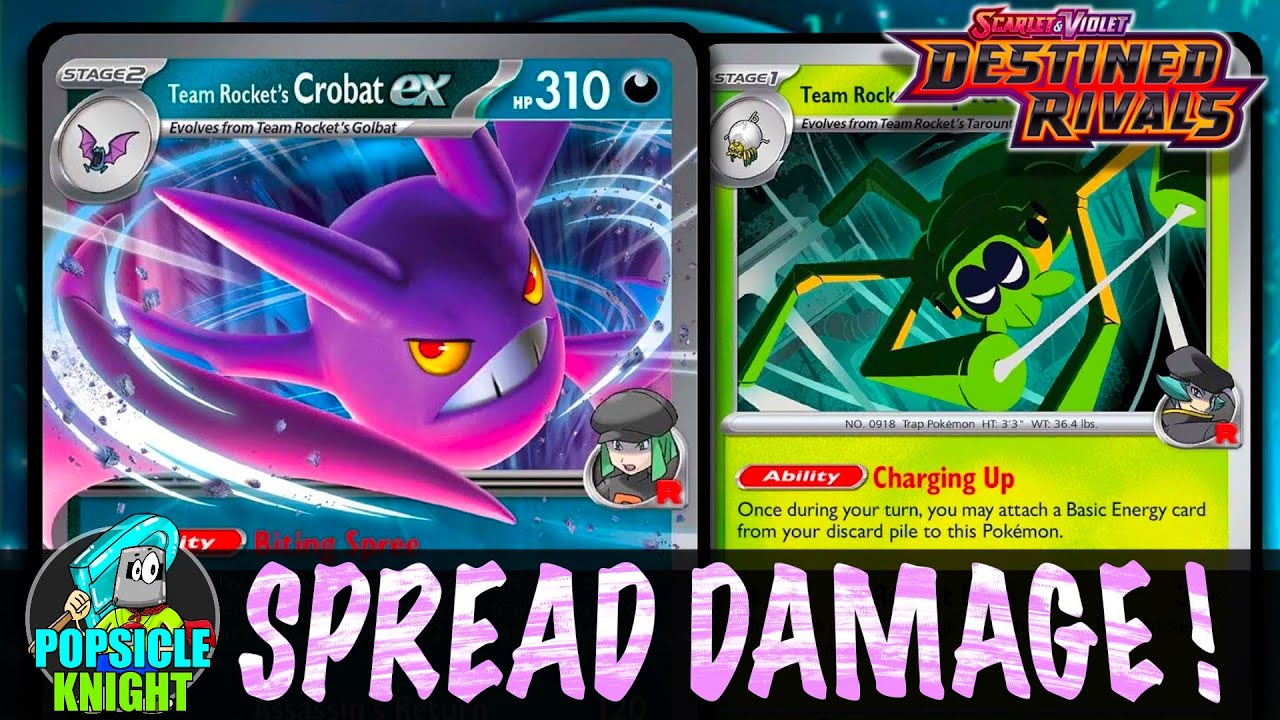 Rocket's SPIDOPS & Rocket's CROBAT ex : Spread & Deal BIG Damage ! PTCGL Gameplay (DESTINED RIVALS)