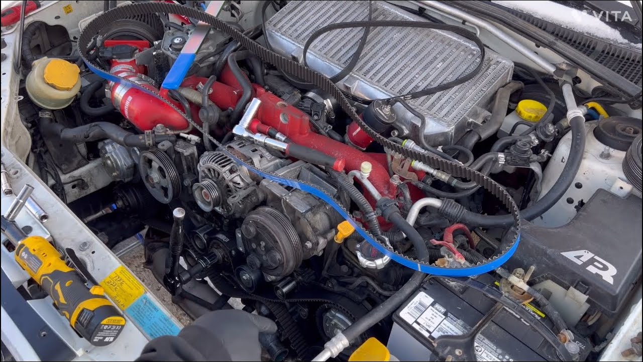 How to install water pump and gates racing timing belt on a 2006 Subaru Sti