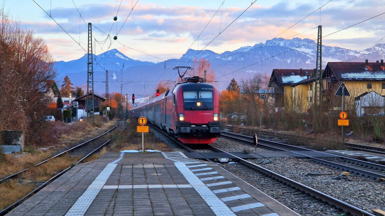 Prien am Chiemsee mit ICE 4, BR 628, BR 101,...