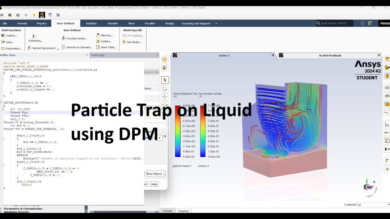 Particle on Liquids such as Oil, Water etc || Dpm Ansys Fluent || UDF DPM