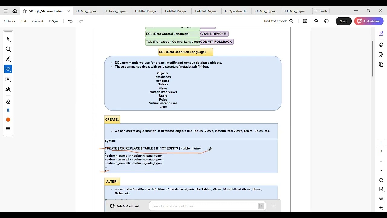 6_0_1 DATA ENGINEER SQL SNOWFLAKE DDL CREATE INSERT SELECT