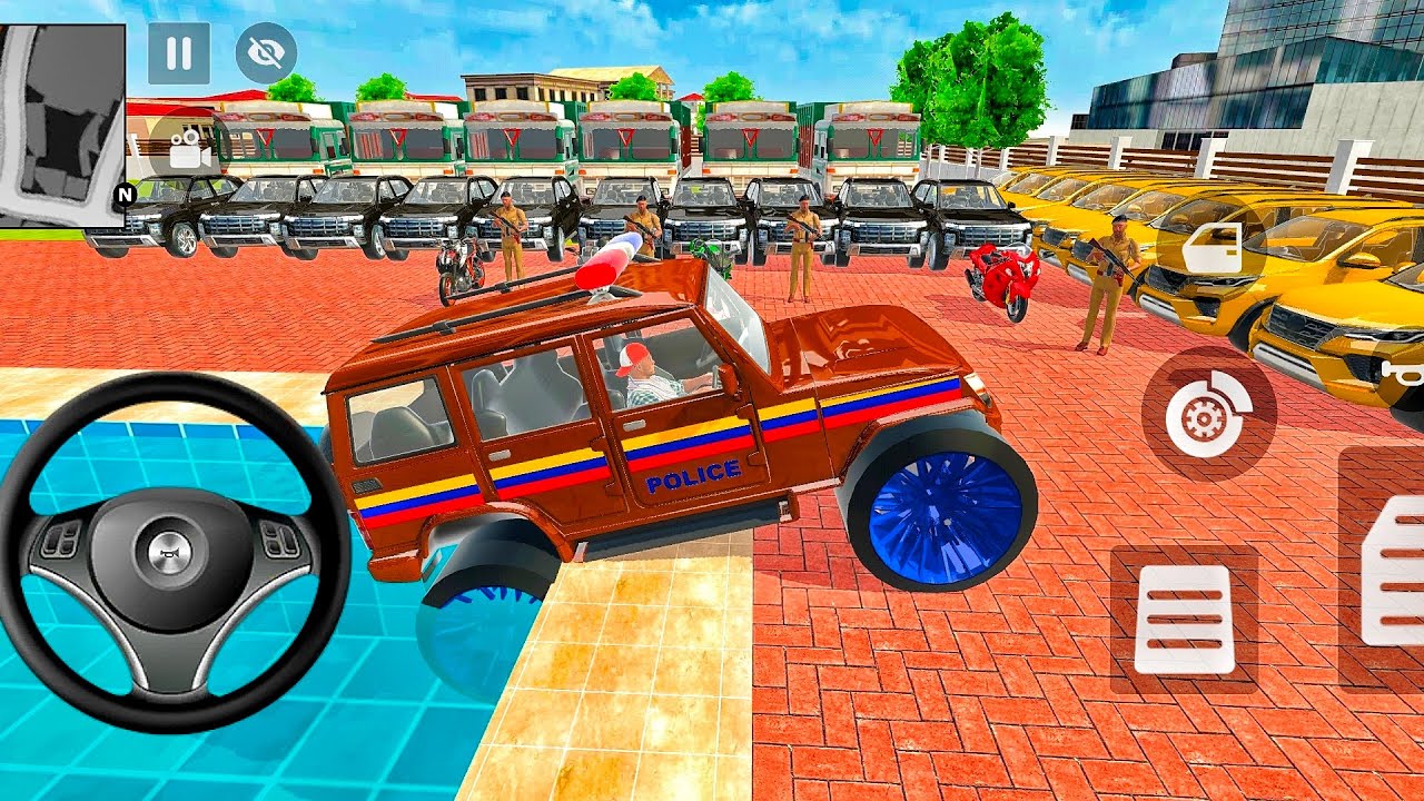 Car bike game*Franklin ordered an Indian police car and creta in the game 🎮With fortuner and truck 🚨